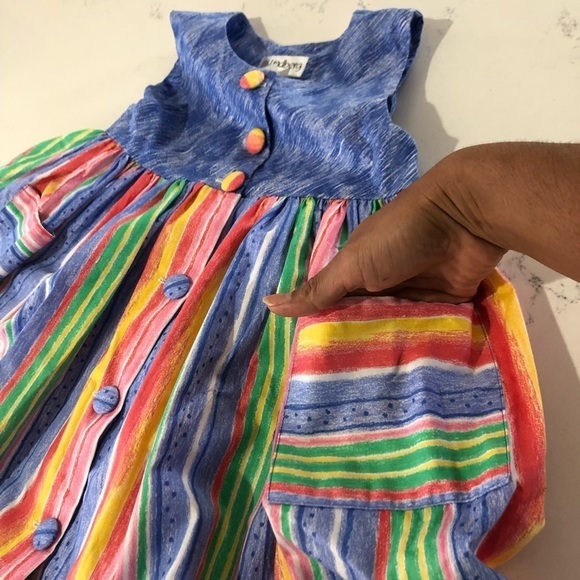 PJ Lindberg maxi sleeveless button front girls colorful summer dress size:4T - Picture 12 of 15